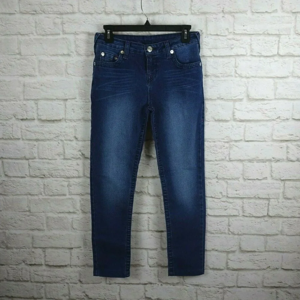 💰3/$25 True Religion Girl's Jeans Denim Stretch *Hemmed* 16